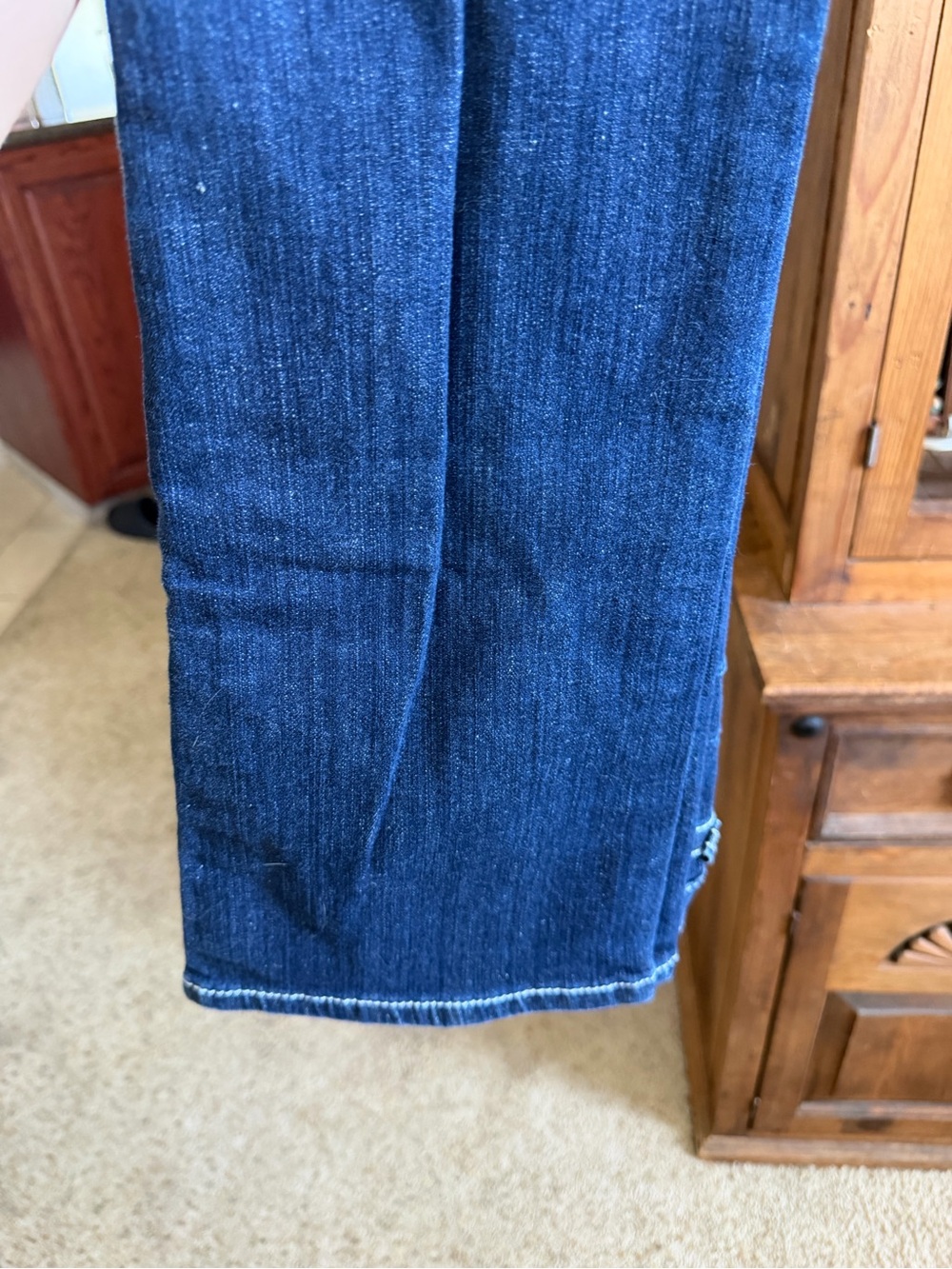Ariat Women's Dark Blue Boot Cut Jeans with Decorative Trim - Picture 5 of 6